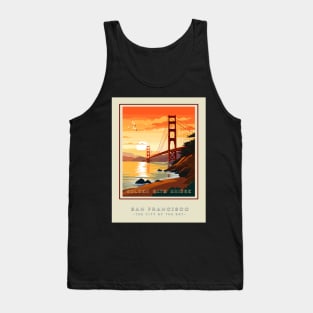 San Fran's Golden Gate Bridge Travel Poster Tank Top